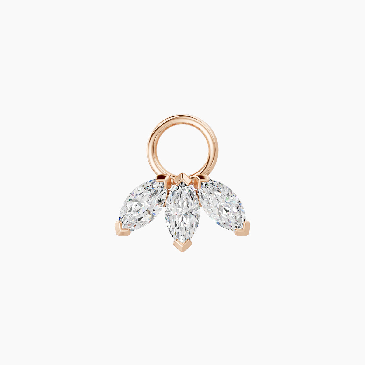 Maia | 18k Rose Gold 8 mm Lotus Diamond Charm