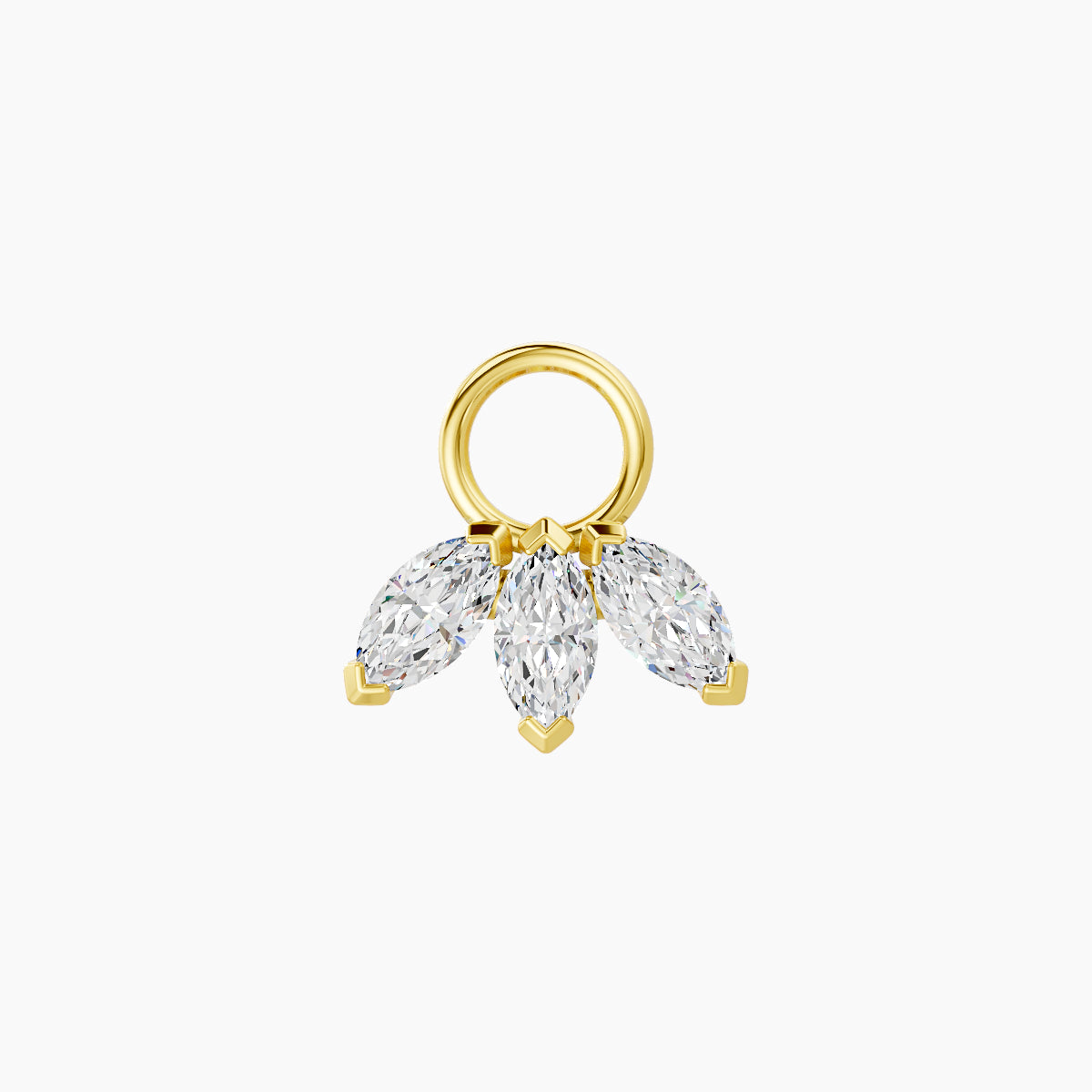 Maia | 18k Yellow Gold 8 mm Lotus Diamond Charm