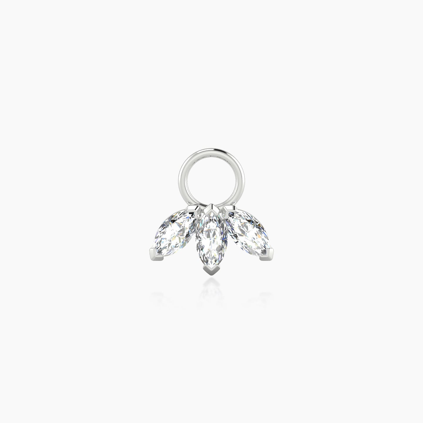 Maia | 18k White Gold 8 mm Lotus Diamond Charm