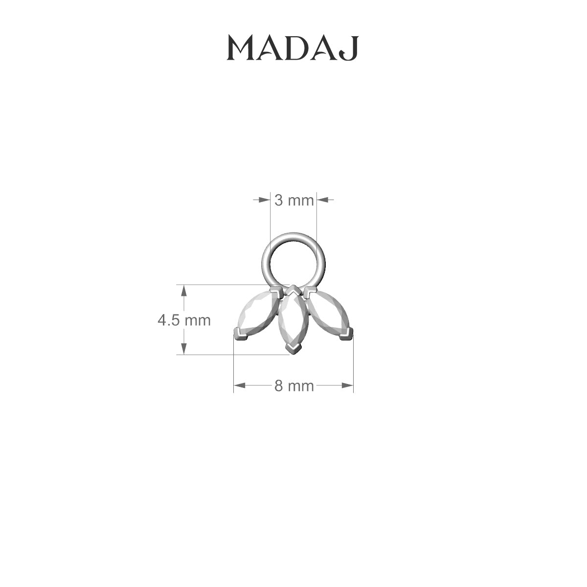 Maia | 18k Rose Gold 8 mm Lotus Diamond Charm