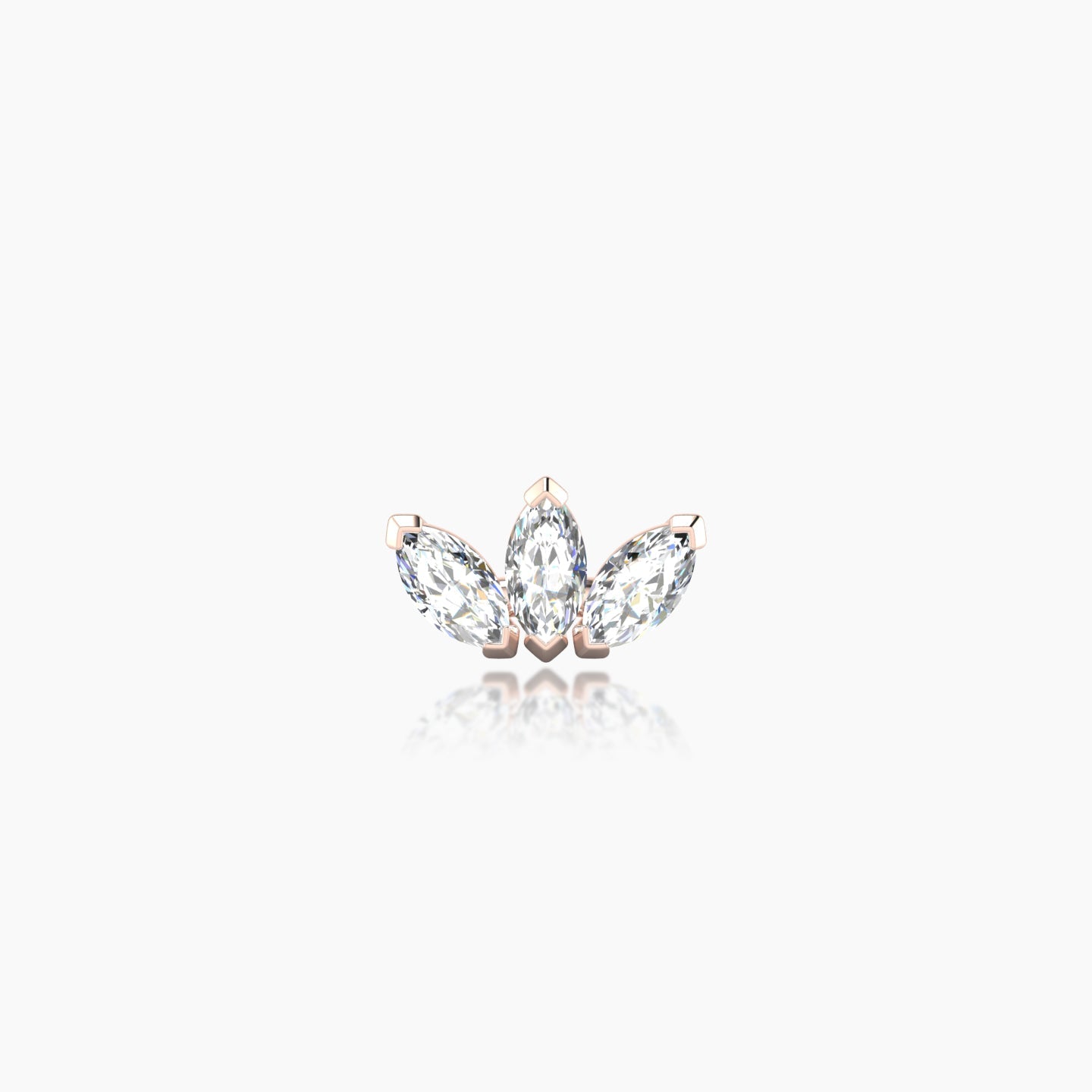 Maia | 18k Rose Gold 8 mm Lotus Diamond Earring