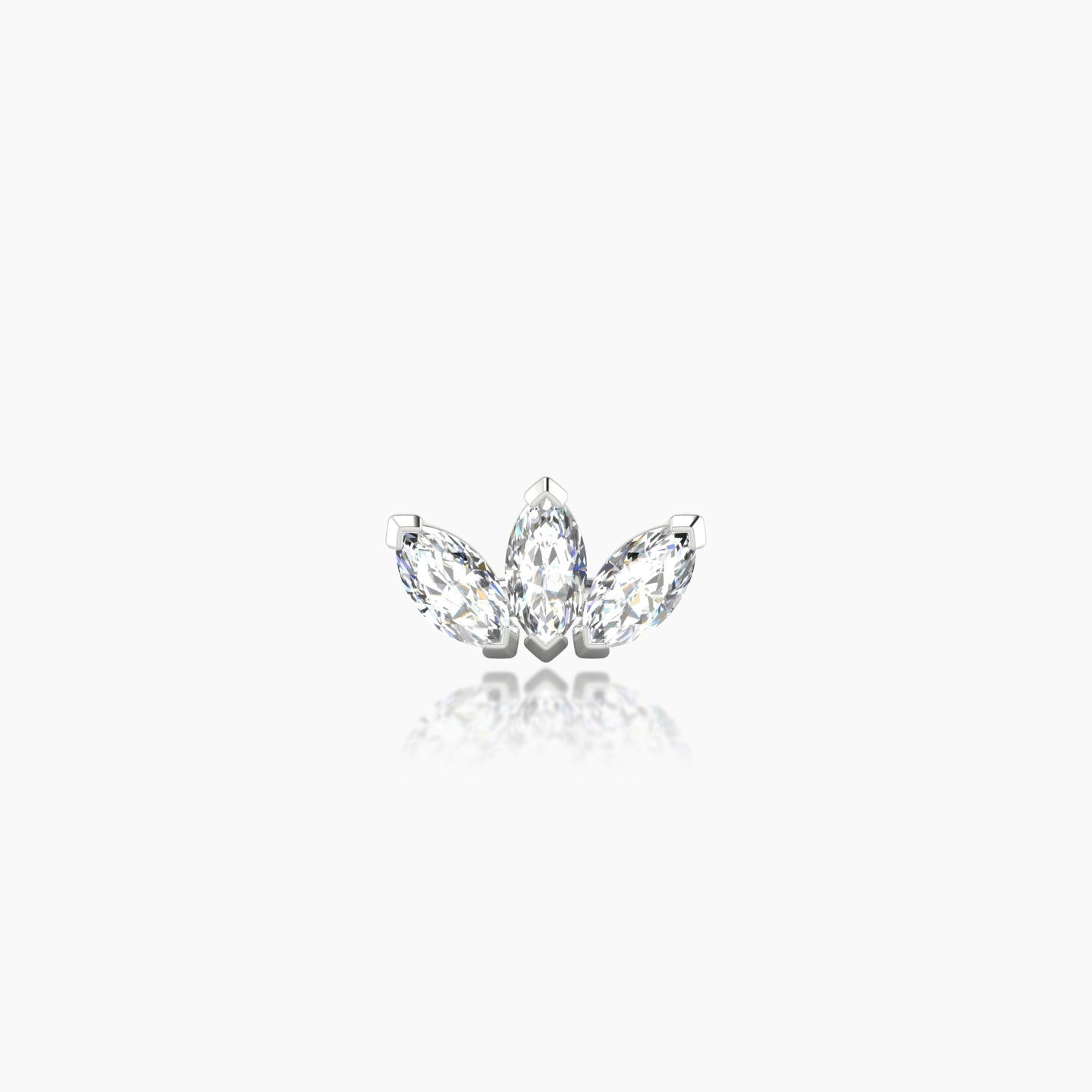 Maia | 18k White Gold 8 mm Lotus Diamond Earring