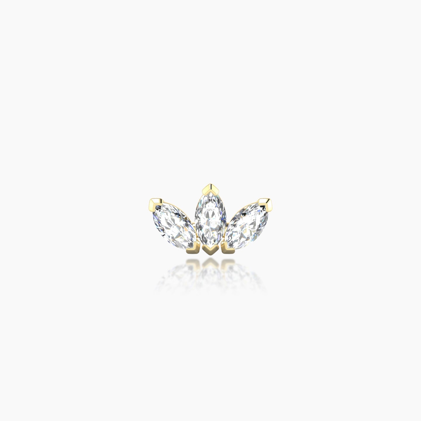 Maia | 18k Yellow Gold 8 mm Lotus Diamond Earring