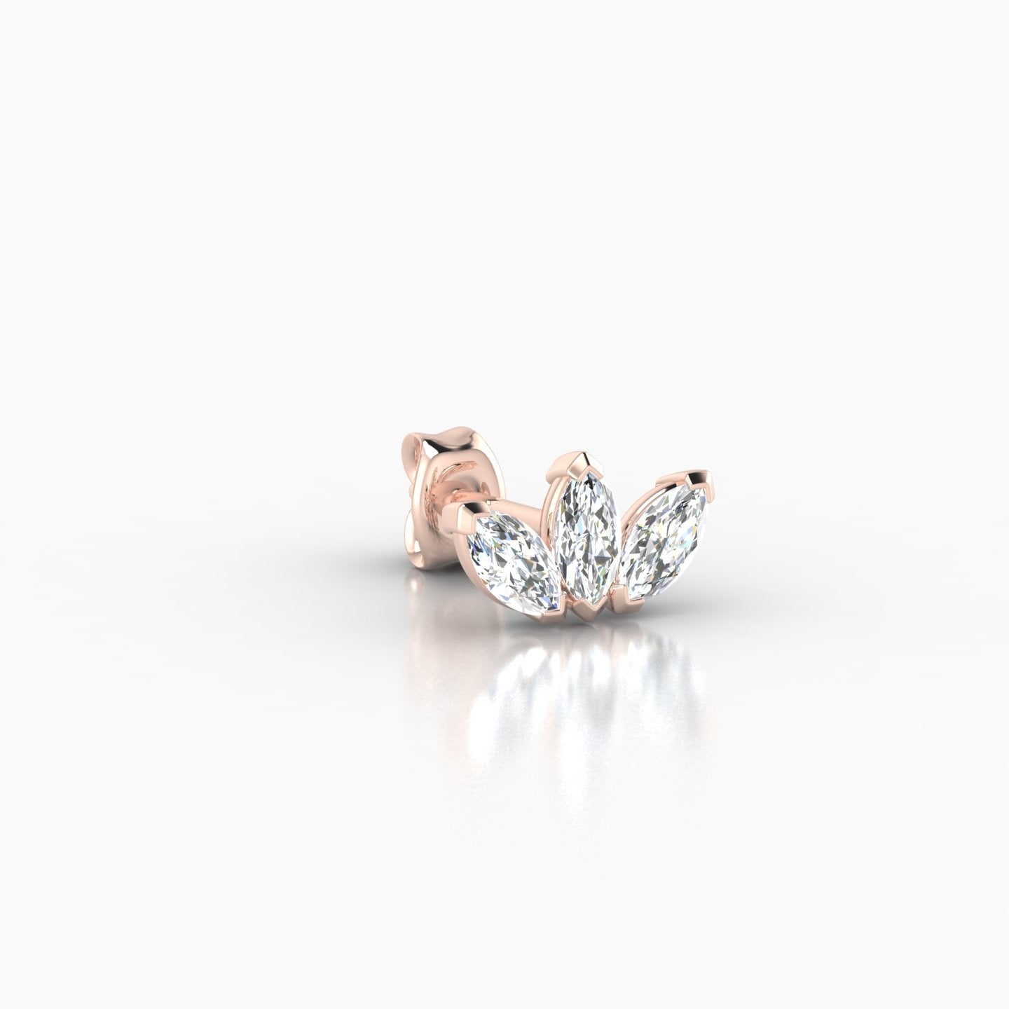 Maia | 18k Rose Gold 8 mm Lotus Diamond Earring
