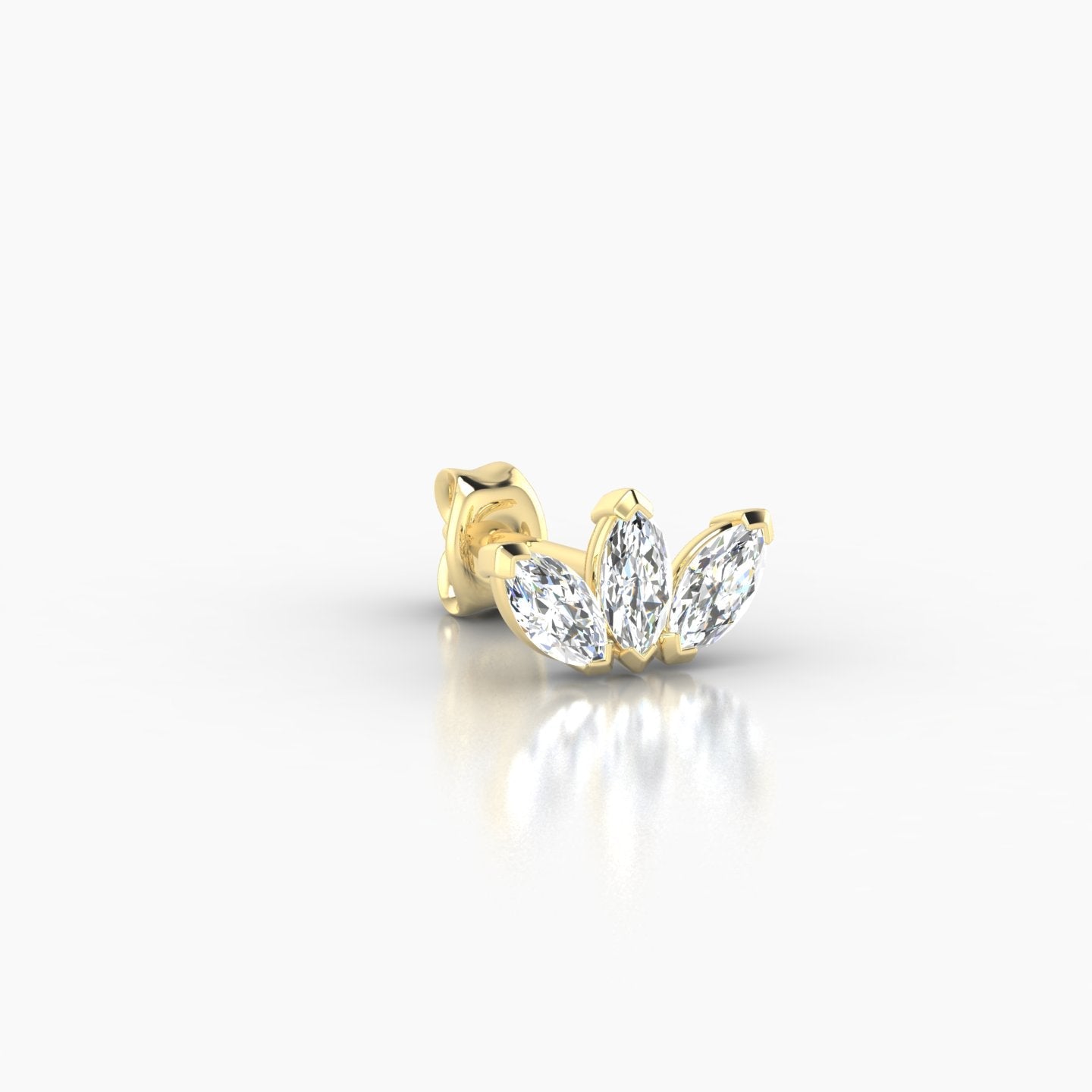 Maia | 18k Yellow Gold 8 mm Lotus Diamond Earring