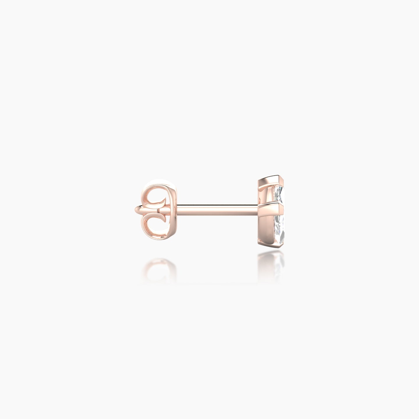 Maia | 18k Rose Gold 8 mm Lotus Diamond Earring