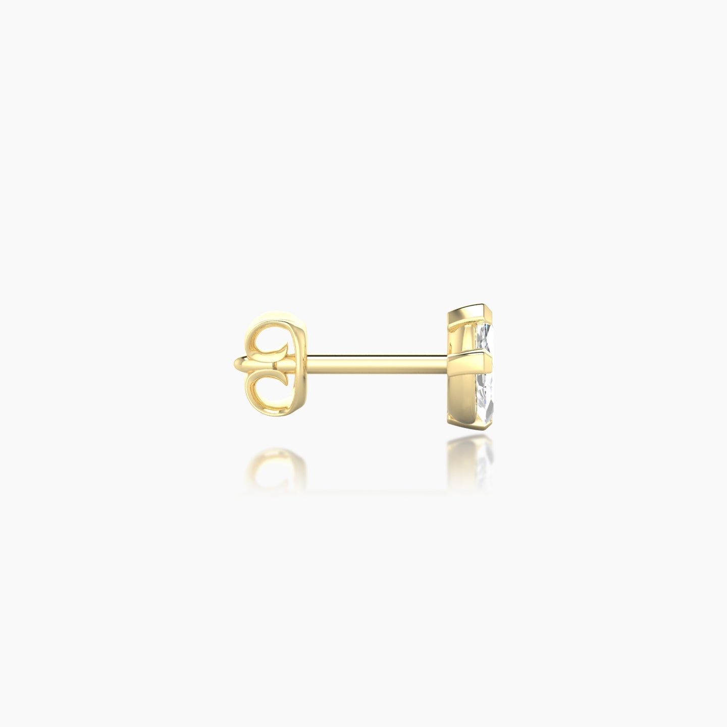 Maia | 18k Yellow Gold 8 mm Lotus Diamond Earring