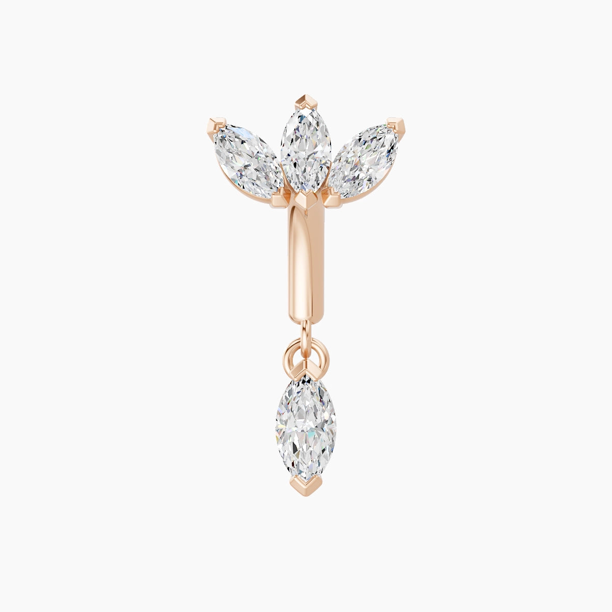 Maia | 18k Rose Gold 6 mm Lotus Diamond Rook Piercing