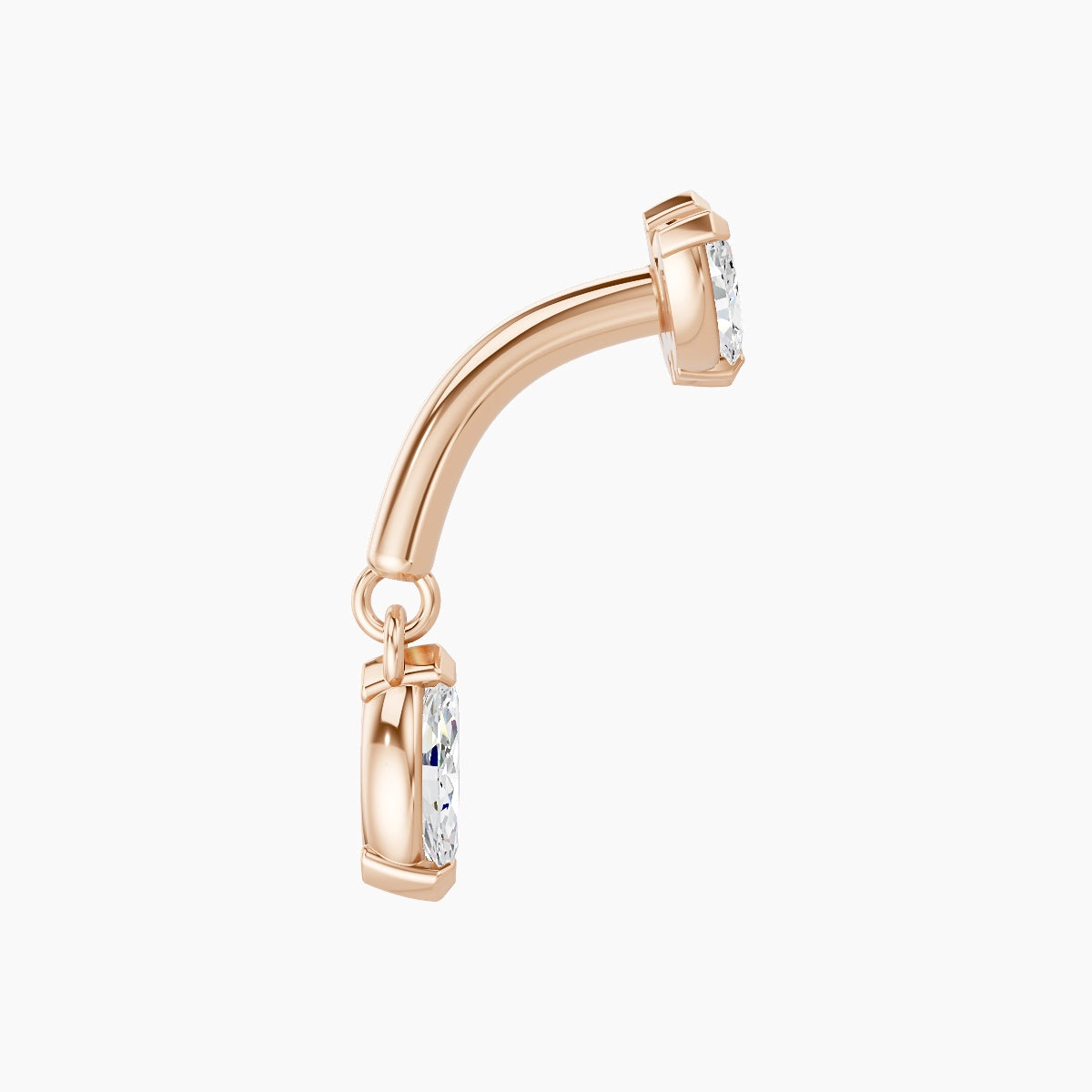 Maia | 18k Rose Gold 6 mm Lotus Diamond Rook Piercing