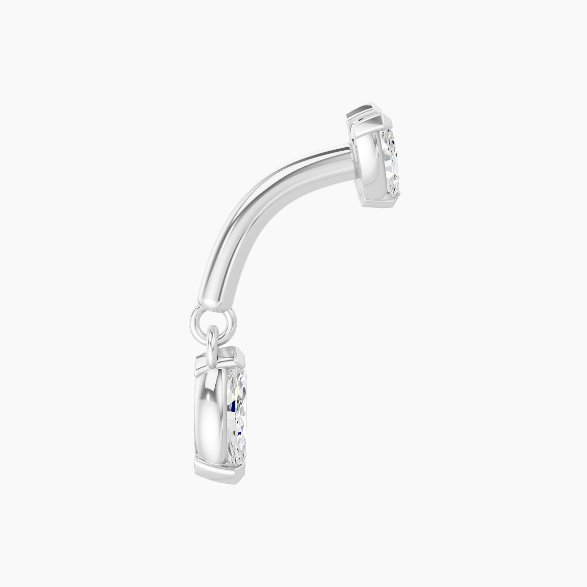 Maia | 18k White Gold 6 mm Lotus Diamond Rook Piercing