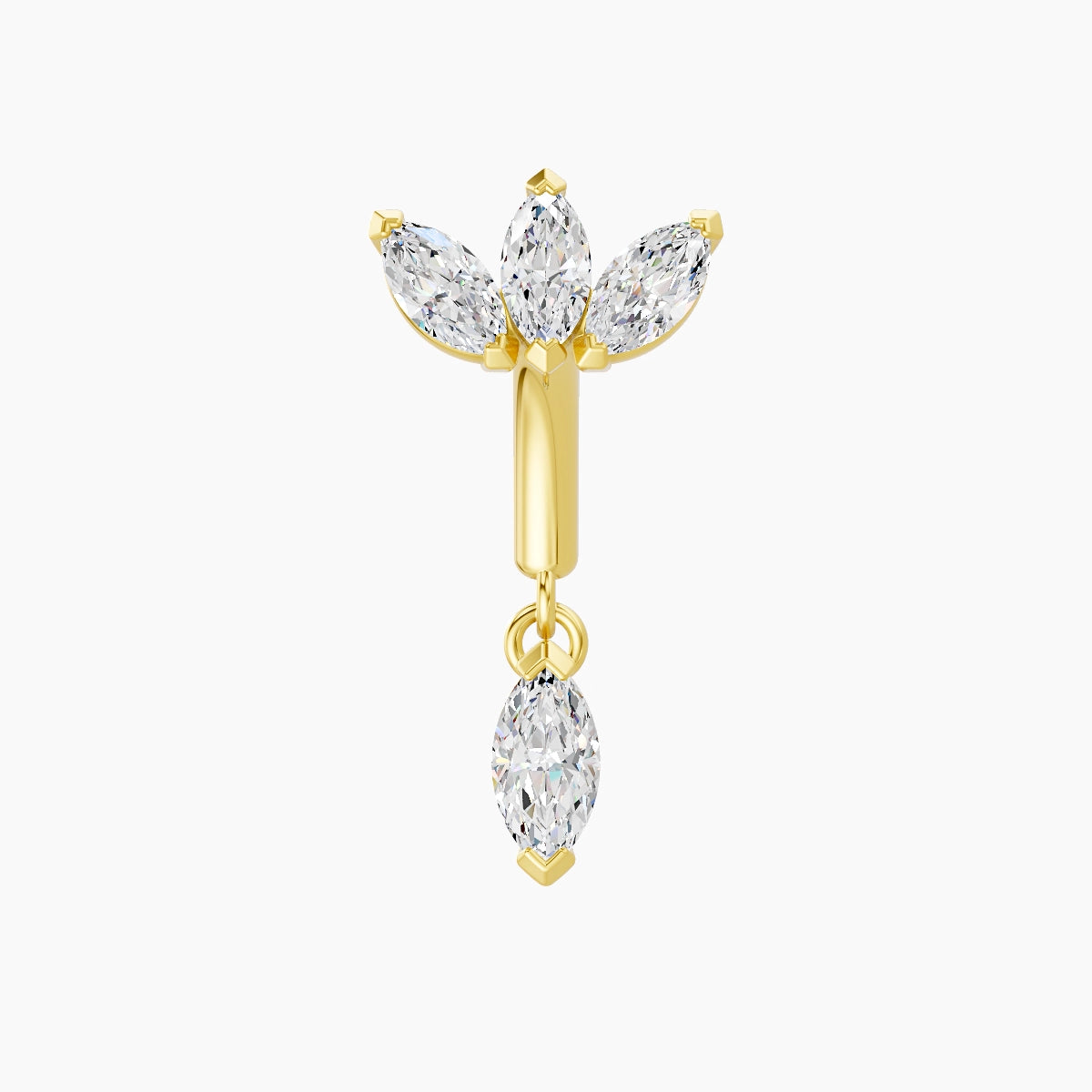 Maia | 18k Yellow Gold 6 mm Lotus Diamond Rook Piercing