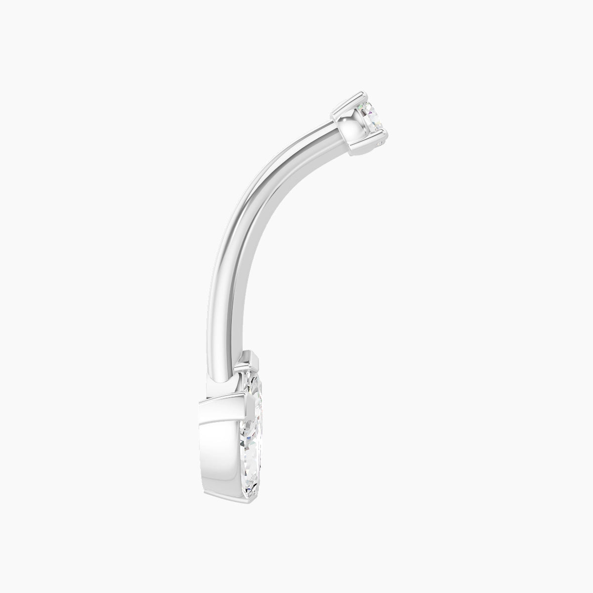 Maia | 18k White Gold 11.5 mm 10 mm Lotus Diamond Belly Piercing