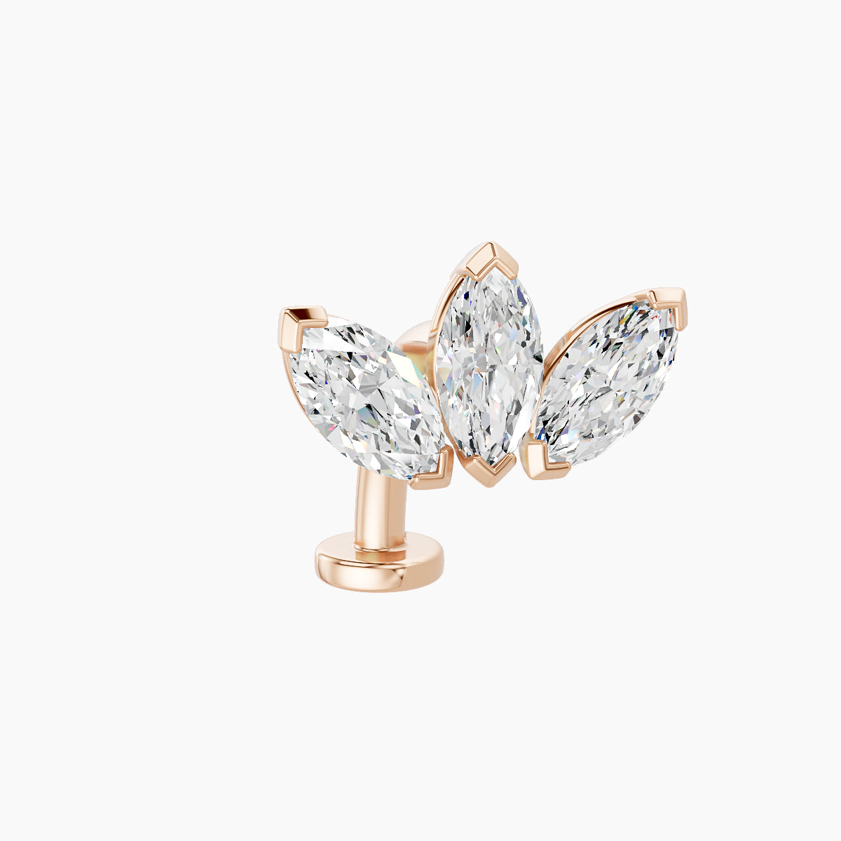 Maia | 18k Rose Gold 11 mm 10 mm Lotus Diamond Floating Navel Piercing