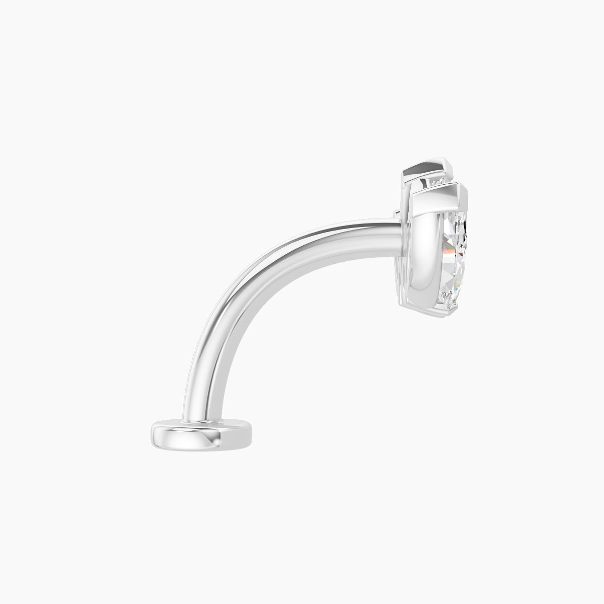Maia | 18k White Gold 11 mm 10 mm Lotus Diamond Floating Navel Piercing