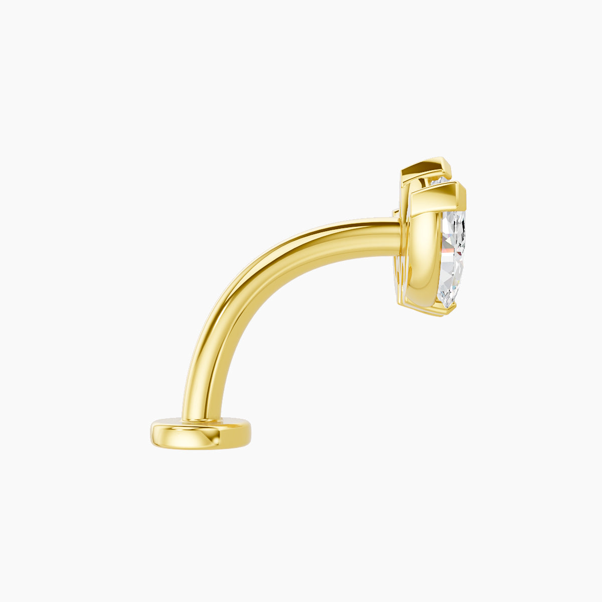 Maia | 18k Yellow Gold 11 mm 10 mm Lotus Diamond Floating Navel Piercing