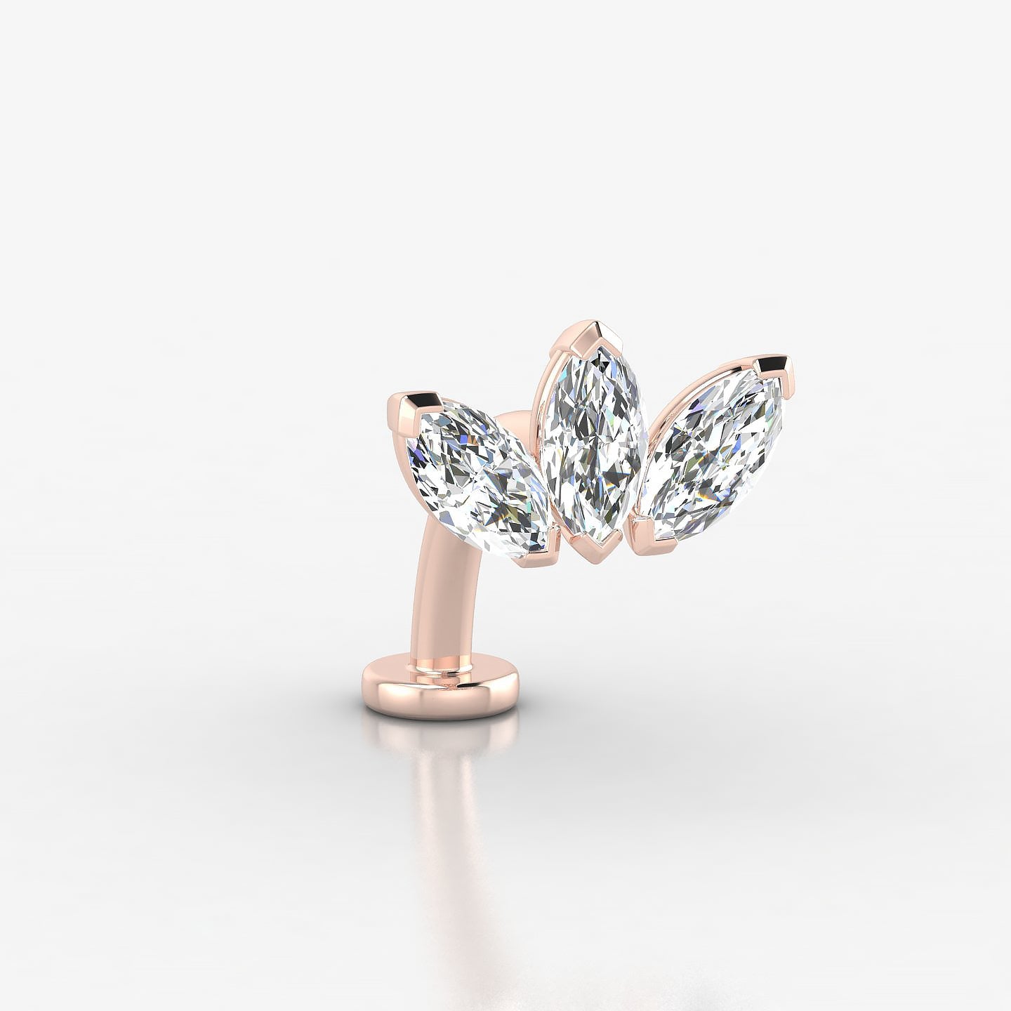 Maia | 18k Rose Gold 11 mm 10 mm Lotus Diamond Floating Navel Piercing