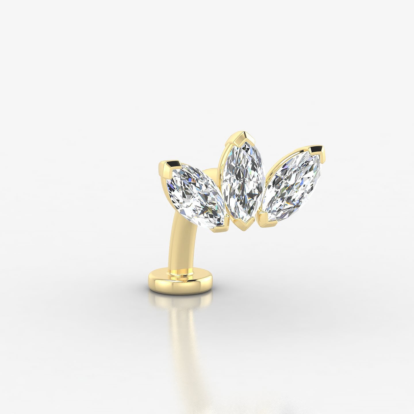 Maia | 18k Yellow Gold 11 mm 10 mm Lotus Diamond Floating Navel Piercing