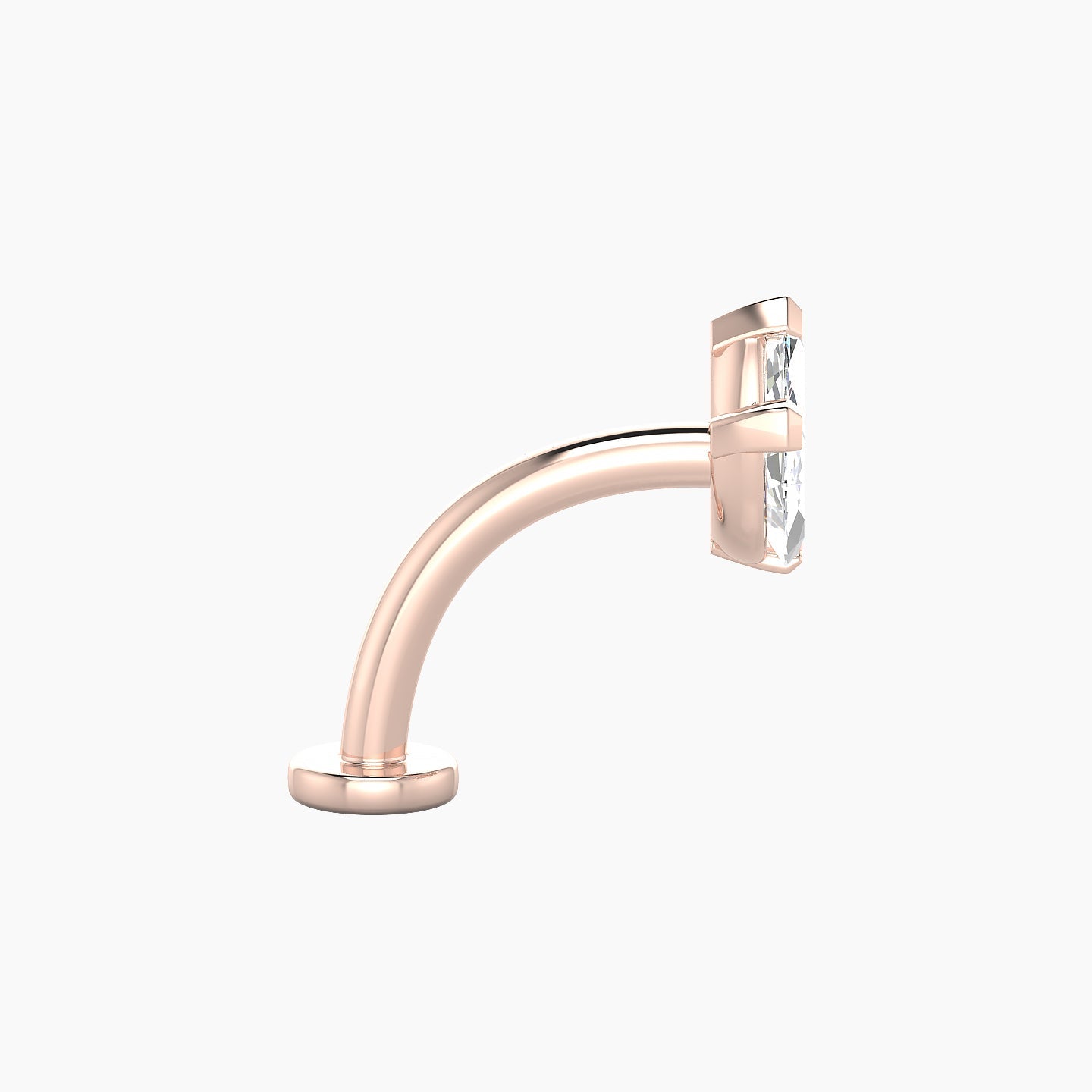 Maia | 18k Rose Gold 11 mm 10 mm Lotus Diamond Floating Navel Piercing