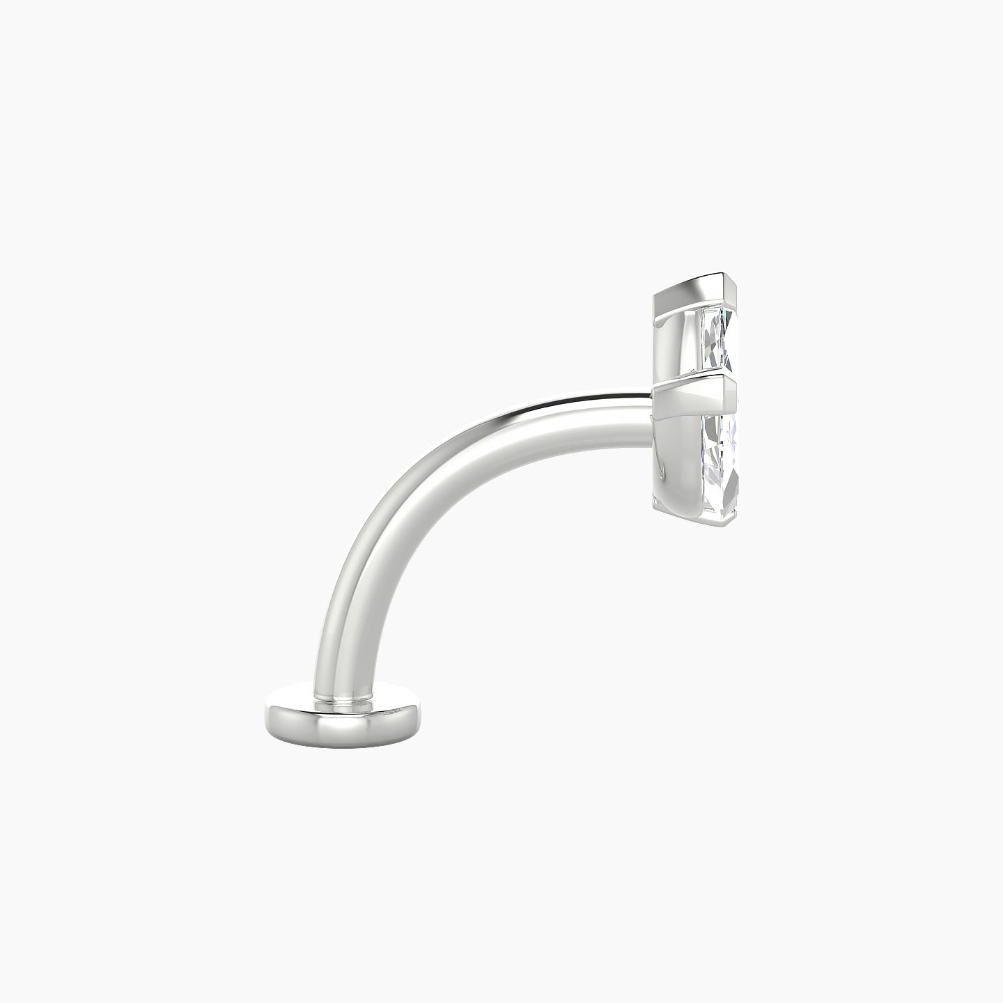 Maia | 18k White Gold 11 mm 10 mm Lotus Diamond Floating Navel Piercing