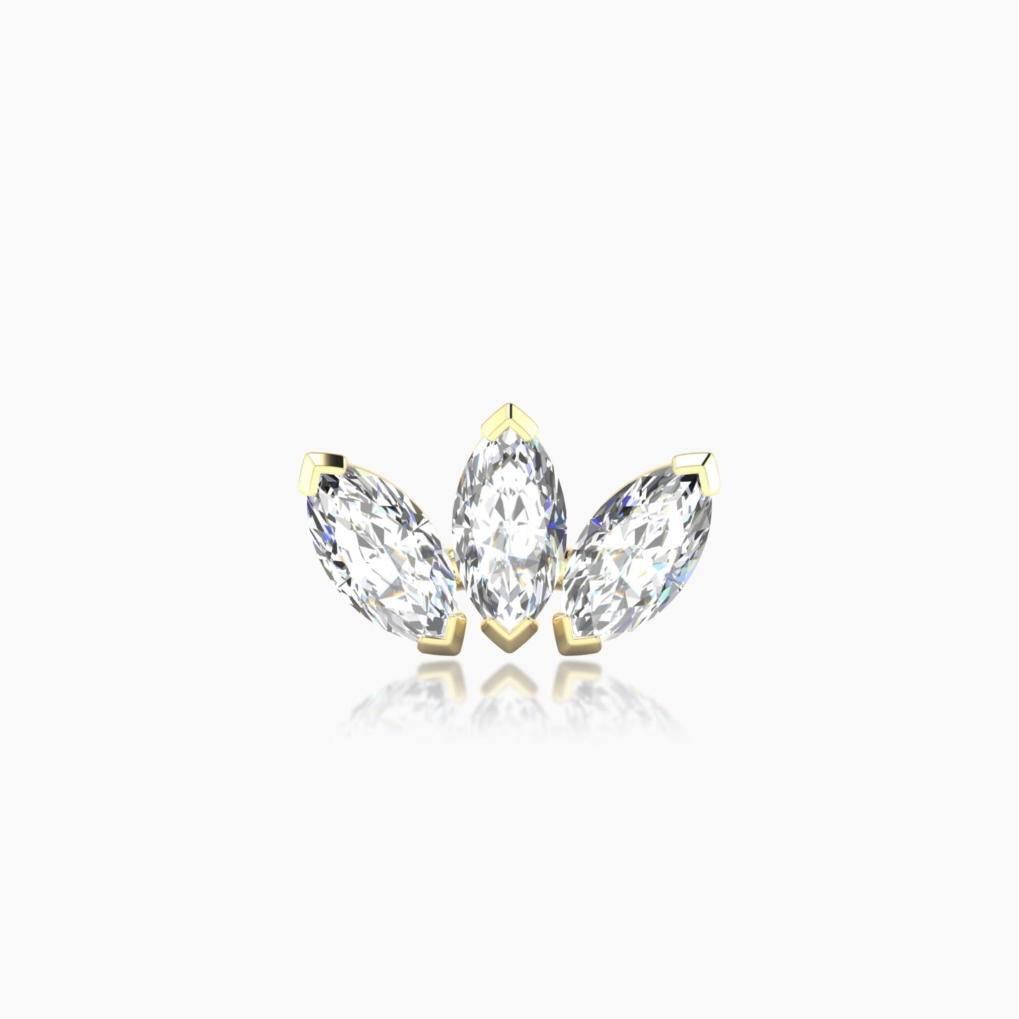 Maia | 18k Yellow Gold 11 mm 5 mm Lotus Diamond Nose Piercing