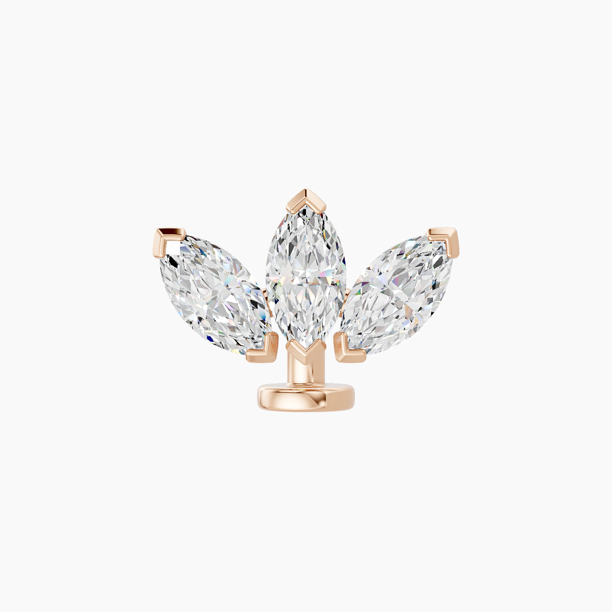 Maia | 18k Rose Gold 11 mm 6 mm Lotus Diamond Floating Navel Piercing