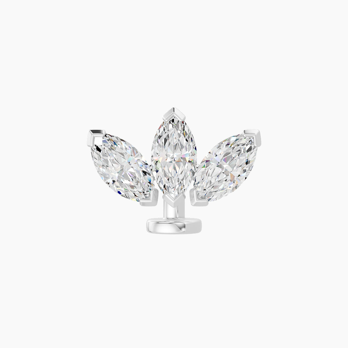 Maia | 18k White Gold 11 mm 6 mm Lotus Diamond Floating Navel Piercing