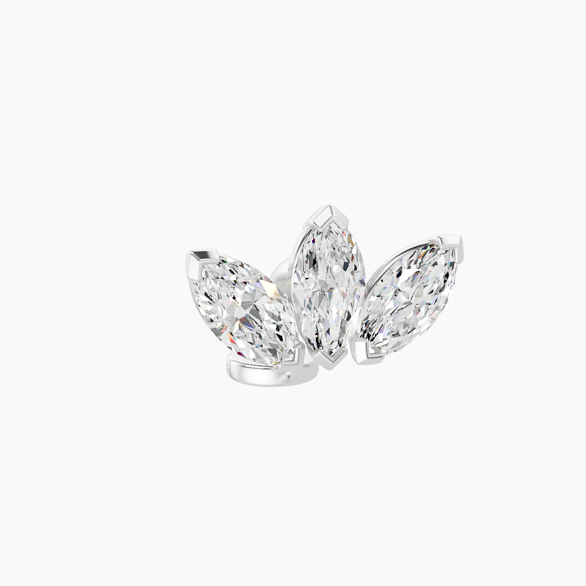 Maia | 18k White Gold 11 mm 6 mm Lotus Diamond Floating Navel Piercing
