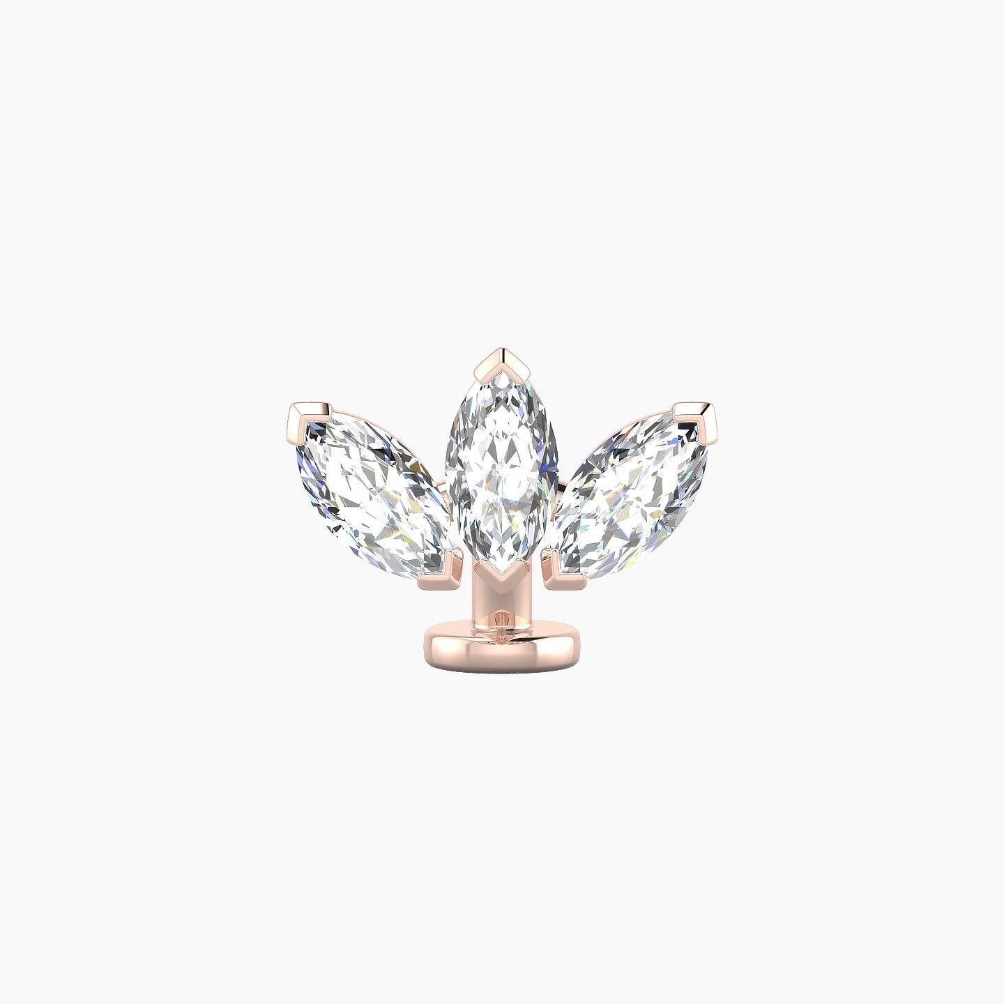 Maia | 18k Rose Gold 11 mm 6 mm Lotus Diamond Floating Navel Piercing