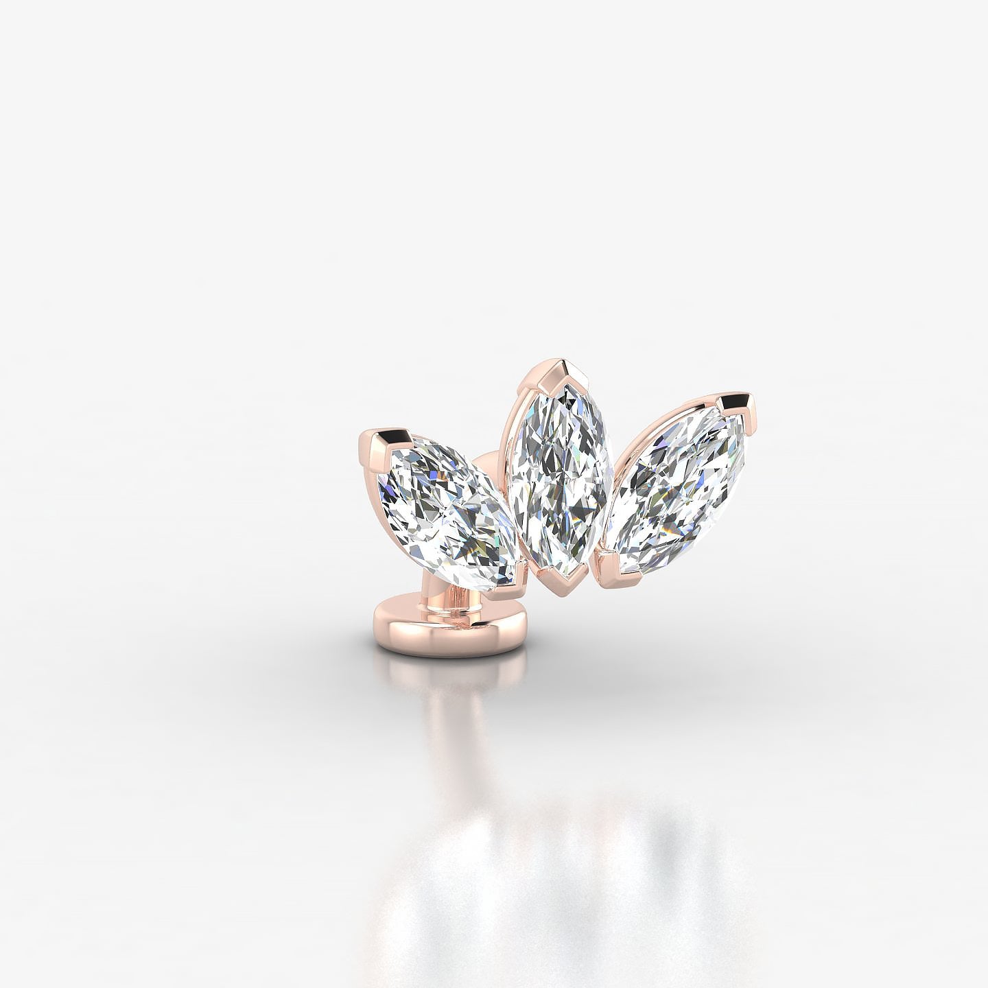 Maia | 18k Rose Gold 11 mm 6 mm Lotus Diamond Floating Navel Piercing