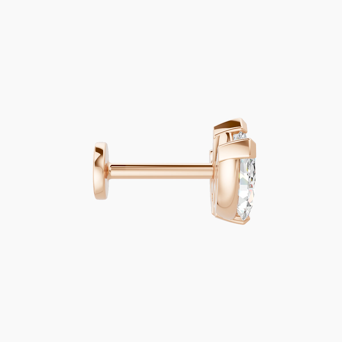 Maia | 18k Rose Gold 11 mm 6.5 mm Lotus Diamond Nose Piercing
