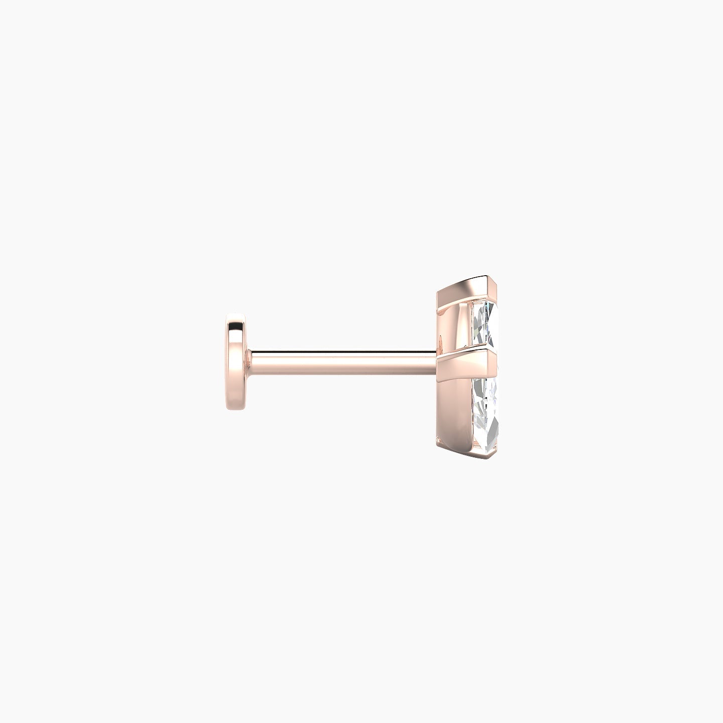 Maia | 18k Rose Gold 11 mm 6.5 mm Lotus Diamond Nose Piercing