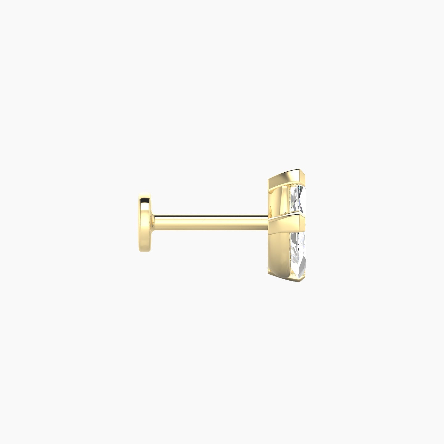 Maia | 18k Yellow Gold 11 mm 6.5 mm Lotus Diamond Nose Piercing