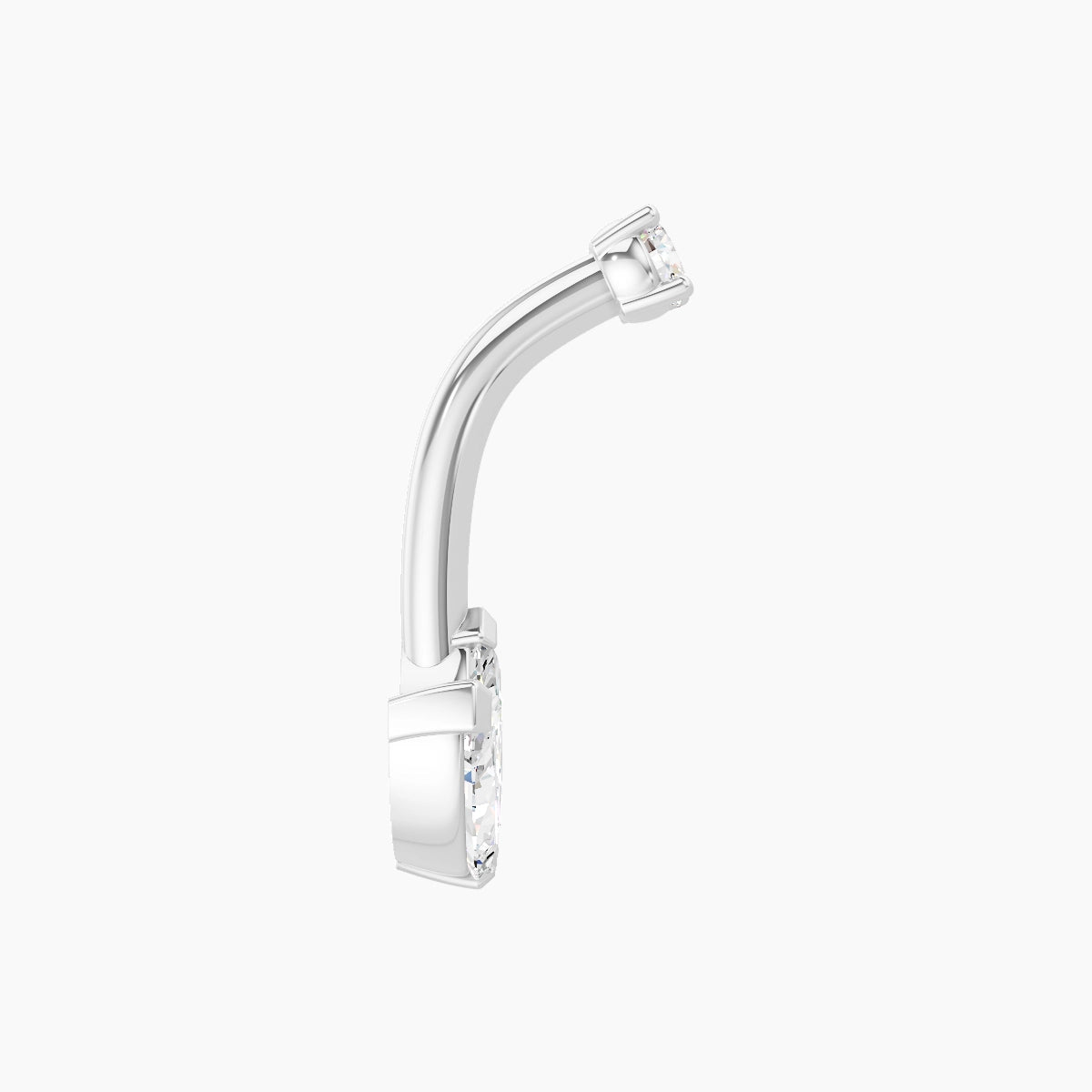 Maia | 18k White Gold 11.5 mm 8 mm Lotus Diamond Belly Piercing