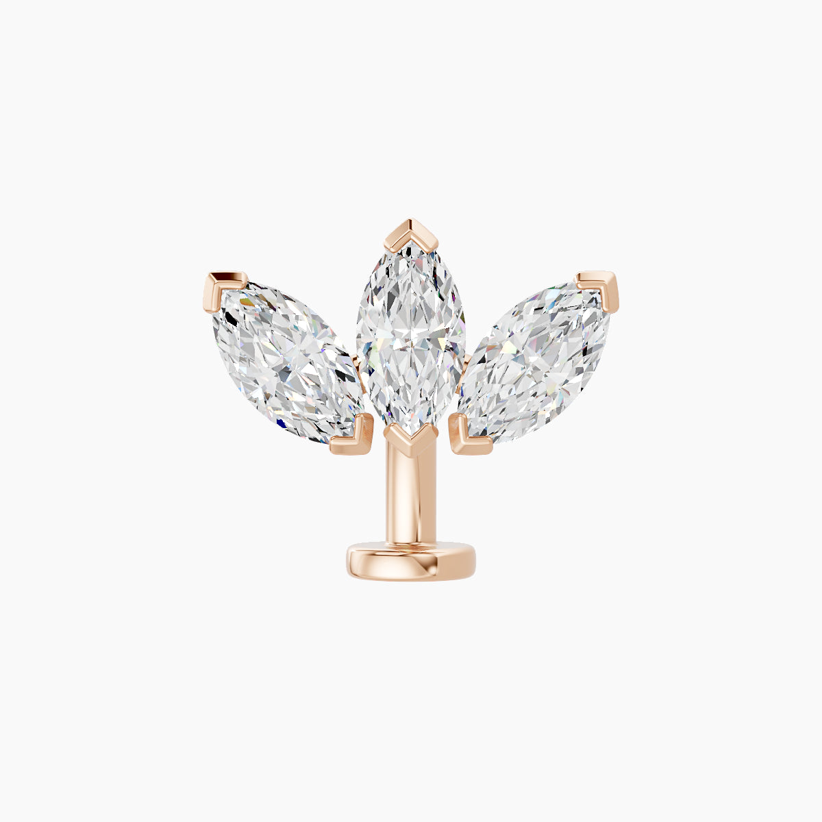 Maia | 18k Rose Gold 11 mm 8 mm Lotus Diamond Floating Navel Piercing