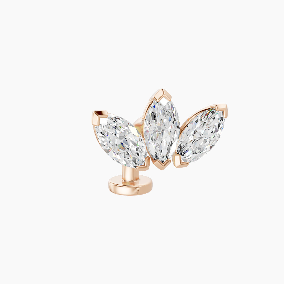 Maia | 18k Rose Gold 11 mm 8 mm Lotus Diamond Floating Navel Piercing