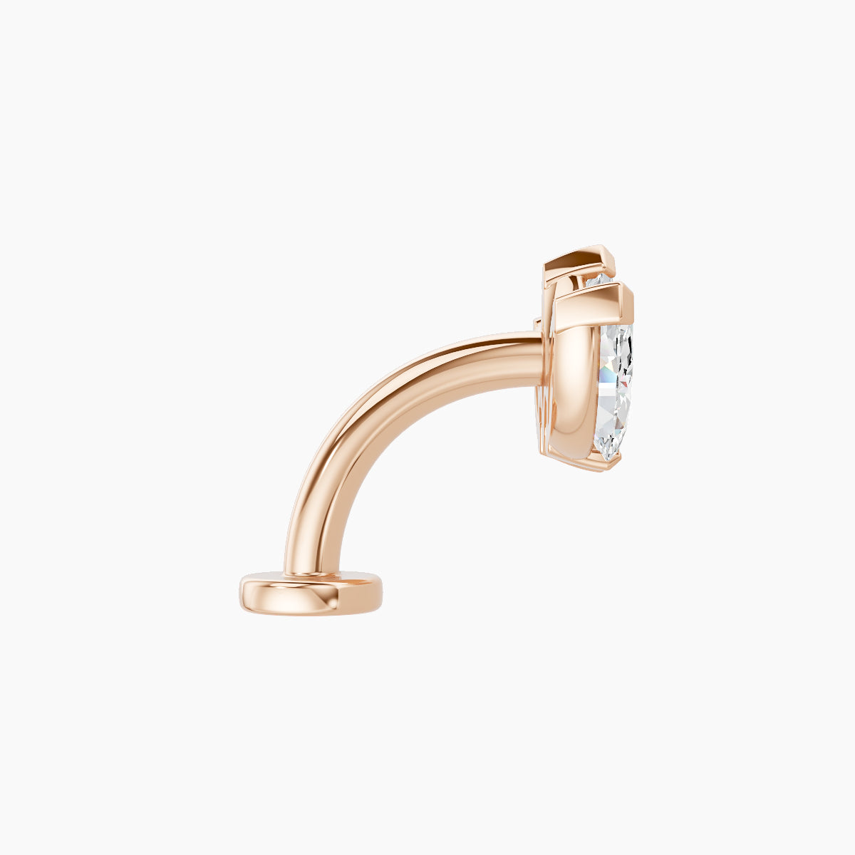 Maia | 18k Rose Gold 11 mm 8 mm Lotus Diamond Floating Navel Piercing