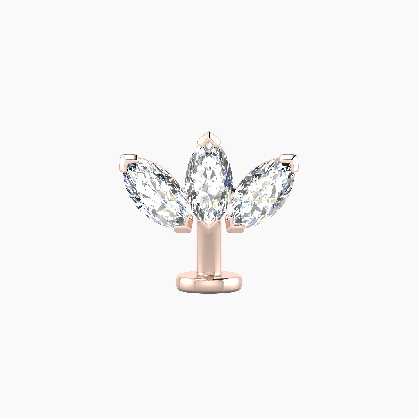 Maia | 18k Rose Gold 11 mm 8 mm Lotus Diamond Floating Navel Piercing