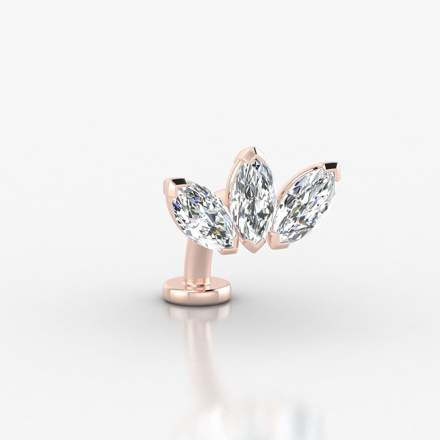 Maia | 18k Rose Gold 11 mm 8 mm Lotus Diamond Floating Navel Piercing