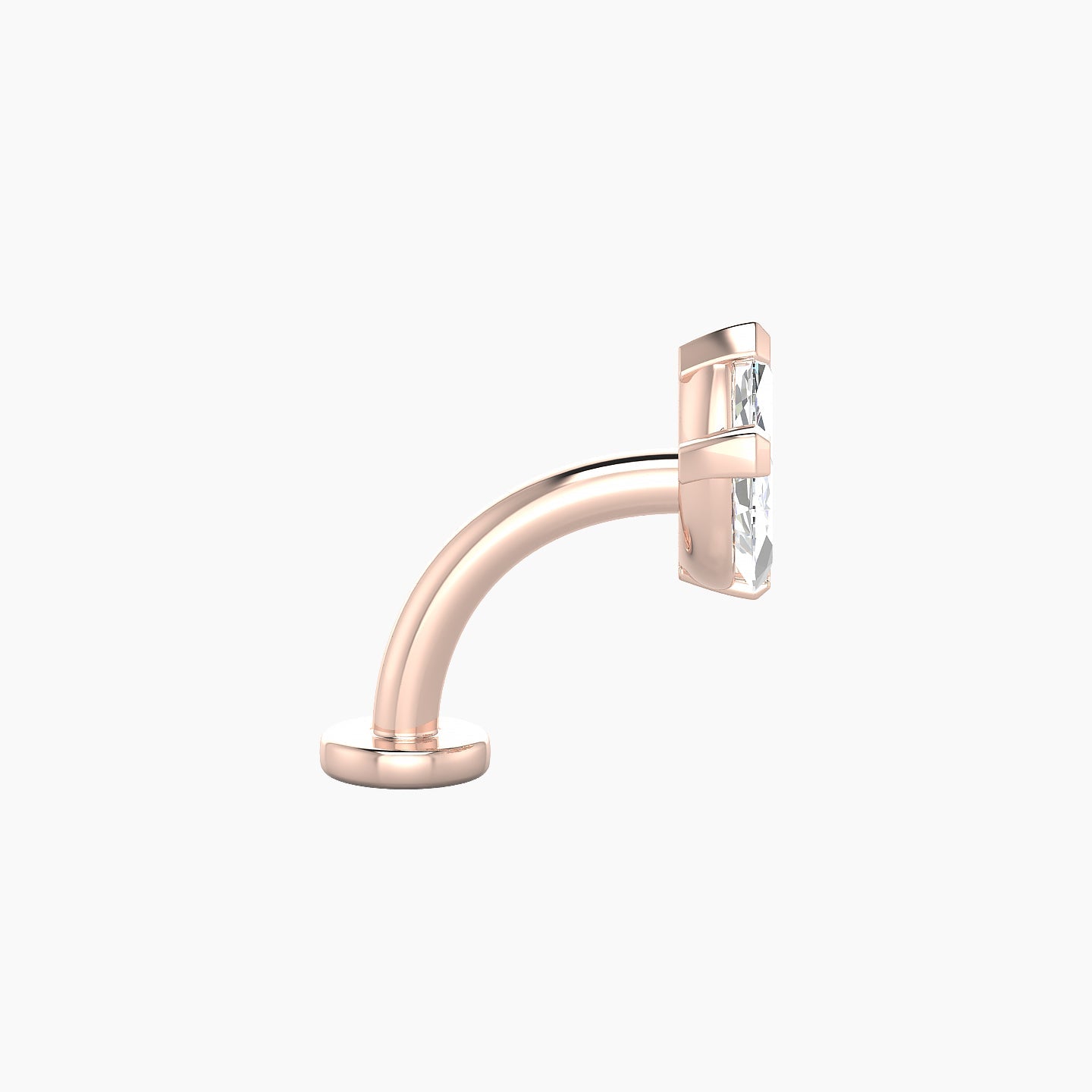 Maia | 18k Rose Gold 11 mm 8 mm Lotus Diamond Floating Navel Piercing