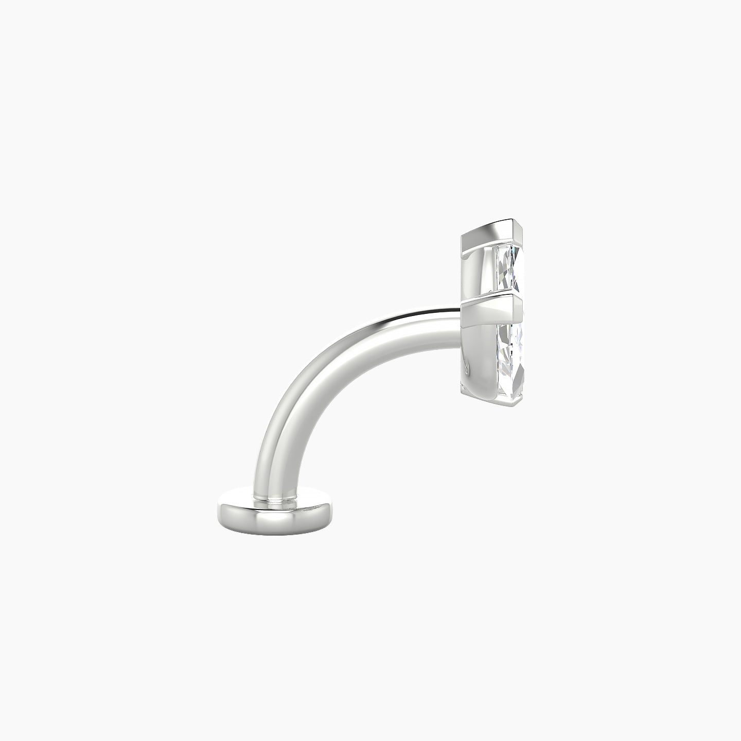 Maia | 18k White Gold 11 mm 8 mm Lotus Diamond Floating Navel Piercing