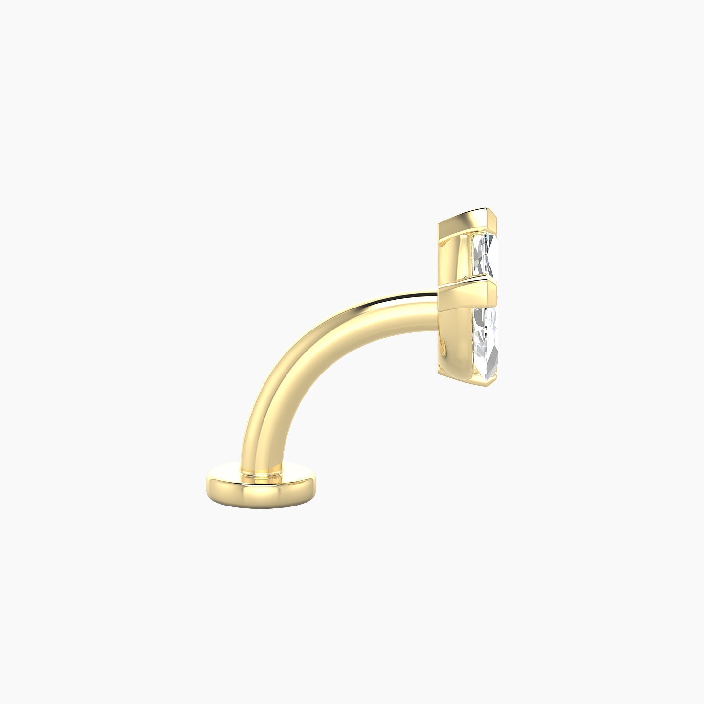 Maia | 18k Yellow Gold 11 mm 8 mm Lotus Diamond Floating Navel Piercing