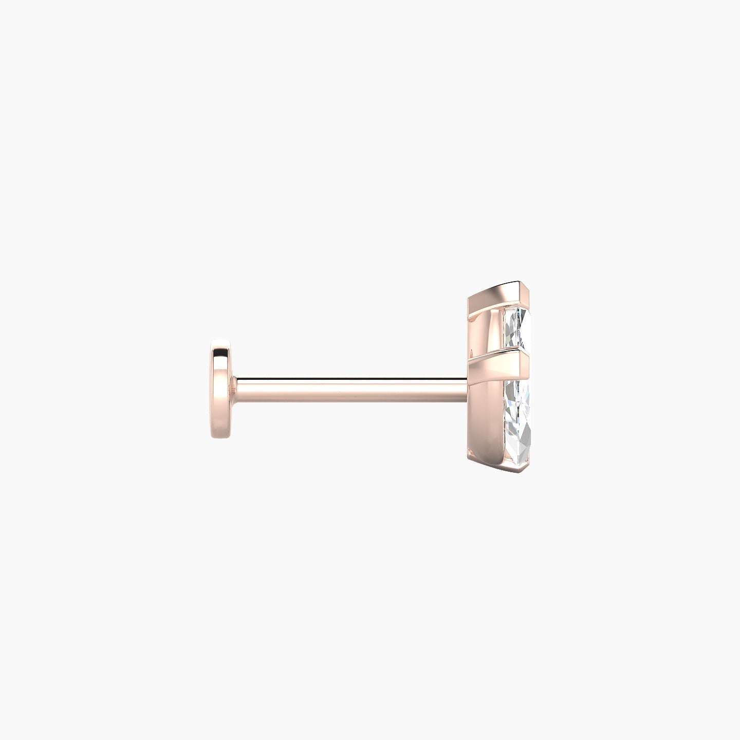 Maia | 18k Rose Gold 11 mm 8 mm Lotus Diamond Nose Piercing