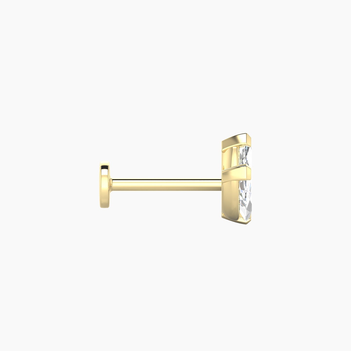 Maia | 18k Yellow Gold 11 mm 8 mm Lotus Diamond Nose Piercing
