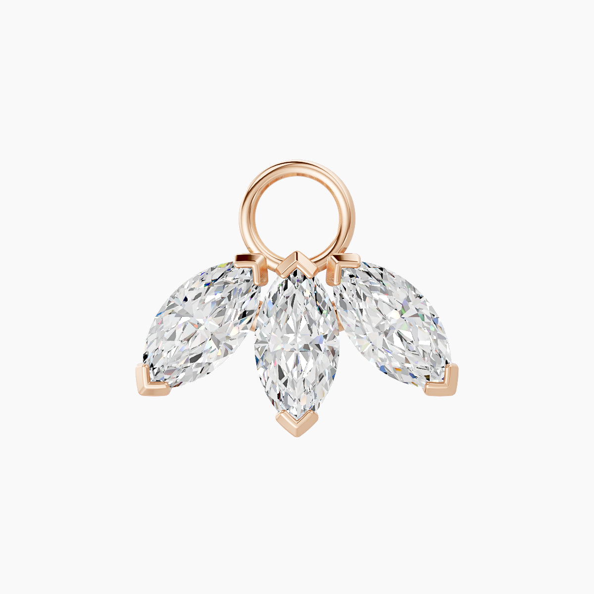 Maia | 18k Rose Gold 11.5 mm Lotus Diamond Charm