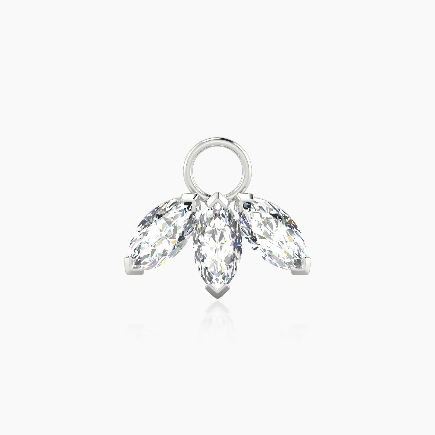 Maia | 18k White Gold 11.5 mm Lotus Diamond Charm