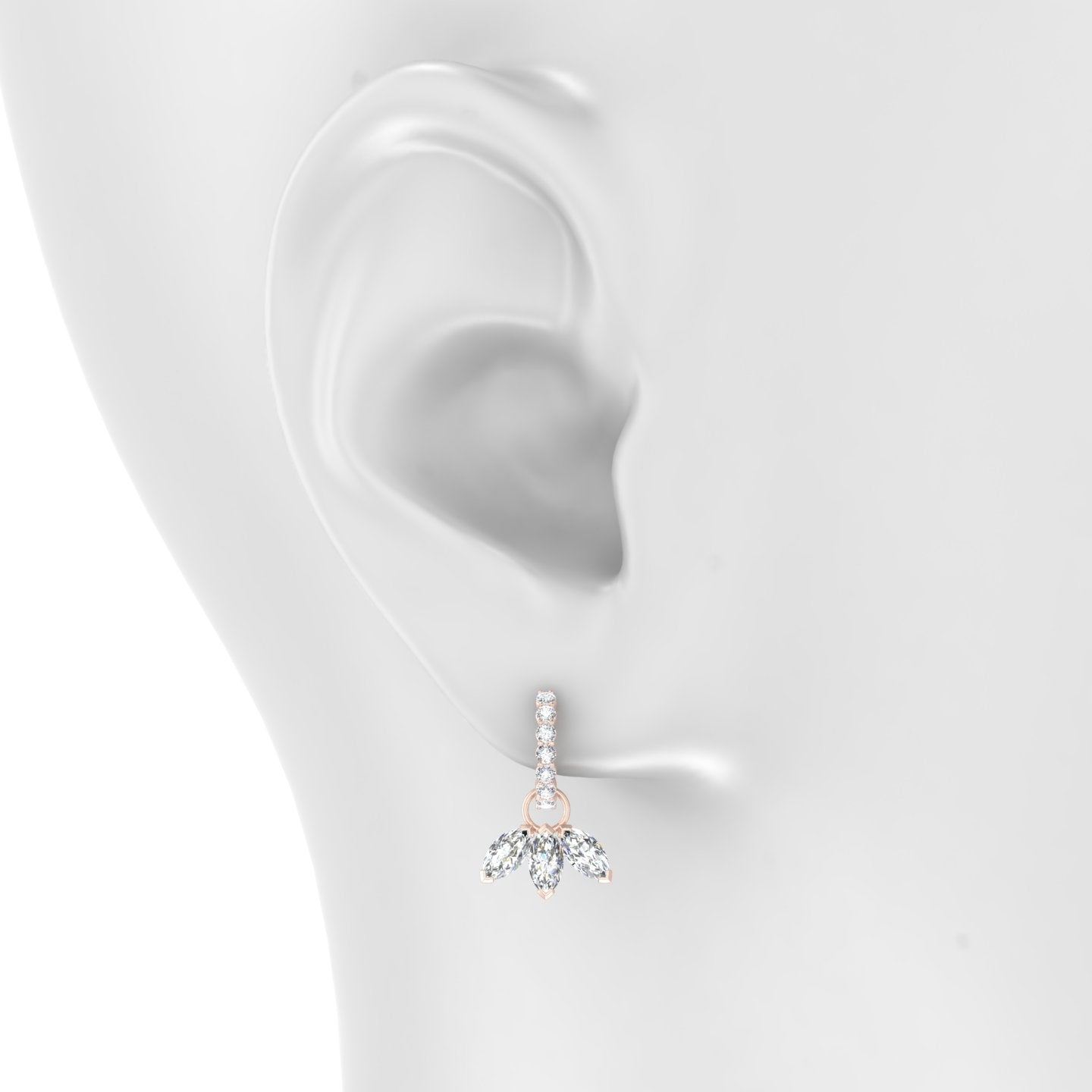 Maia | 18k Rose Gold 11.5 mm Lotus Diamond Charm