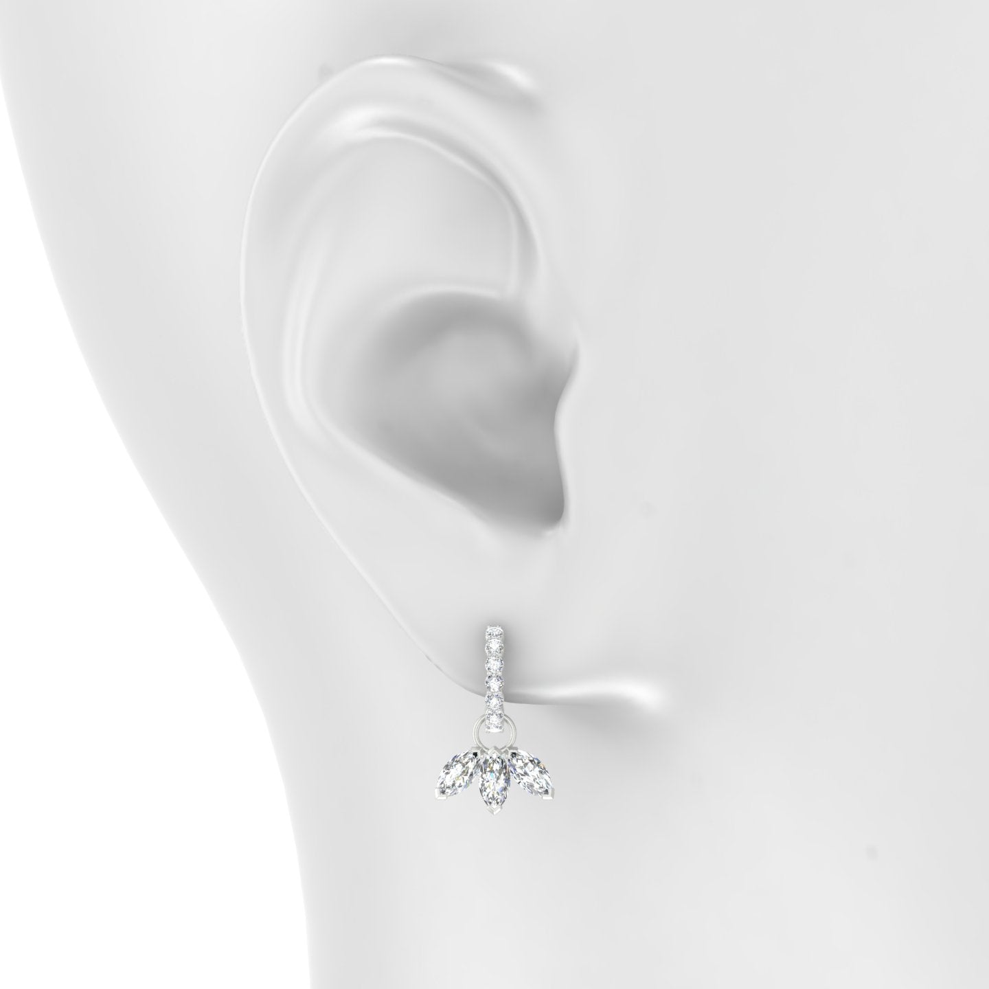 Maia | 18k White Gold 11.5 mm Lotus Diamond Charm