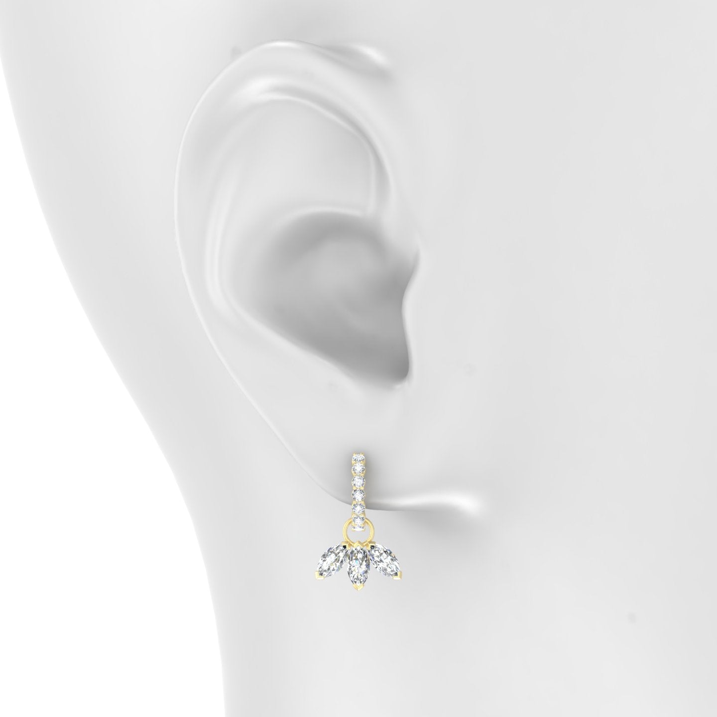 Maia | 18k Yellow Gold 11.5 mm Lotus Diamond Charm