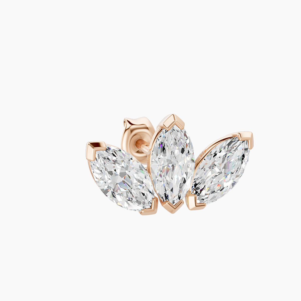 Maia | 18k Rose Gold 11 mm Lotus Diamond Earring