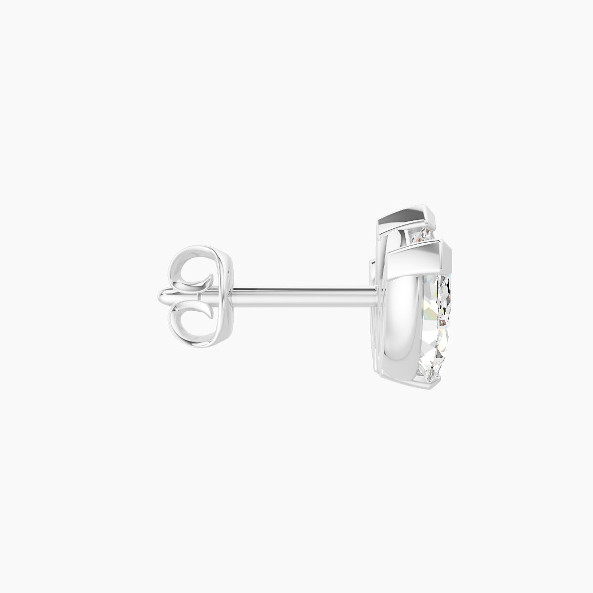 Maia | 18k White Gold 11 mm Lotus Diamond Earring